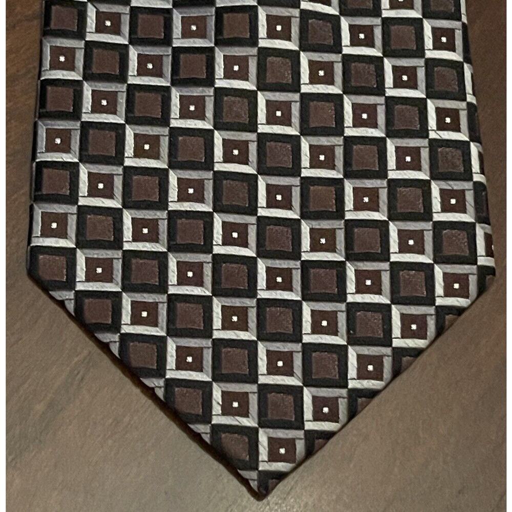 Vincent Di Mani Brown Black Hand Made 100% Silk Men’s Neck Tie